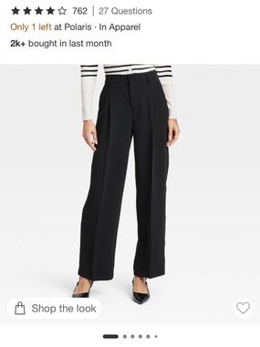 a new day Black Pleated Wide-Leg Trousers